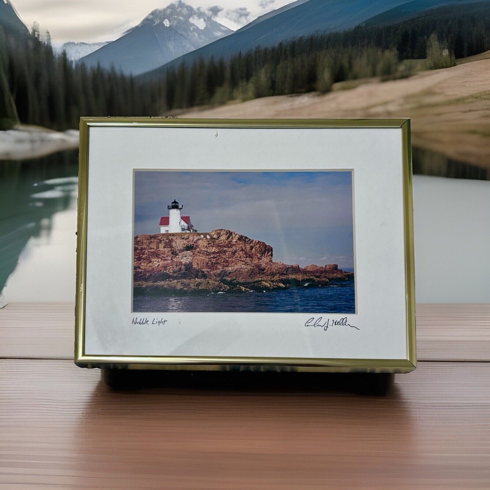 Nubble Lighthouse Photograph – Signed by Artist Andrew J. Heller – Framed
