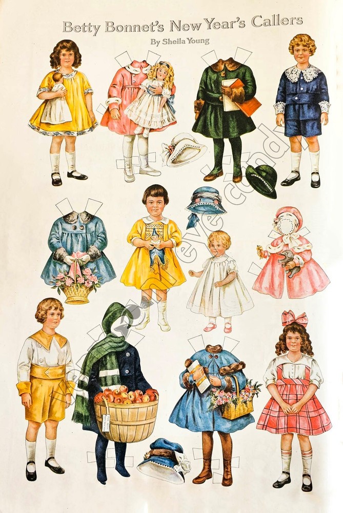 Paper Dolls from 1918 Ladies Magazine Instant DOWNLOAD Print – Home Betty Bonnet