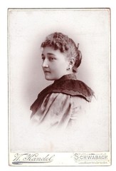 Beautiful KAB photo around 1900, pretty young lady, Schwabach