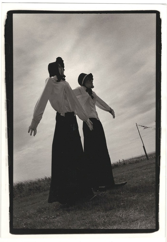 Scarecrows, Cheticamp, Cape Breton Island, Nova Scotia 7×10 FB Fine vintage OOAK