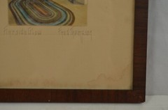 Fred Thompson Art Photo Hand Colored Fireside Glow Interior Scene Fireplace Sign