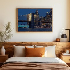 Original Fine Art Photograph of The Brooklyn Bridge at dusk