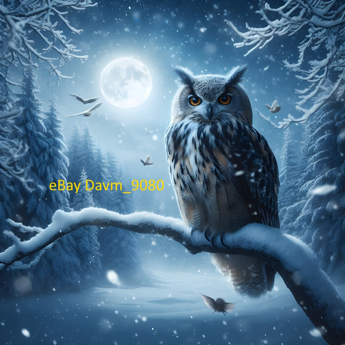 Digital Image Picture Photo Wallpaper Background Desktop Art Night Owl on a Tree