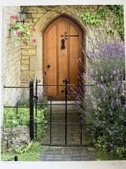 Dennis Barloga Photography Print, «Lavender Cottage” England signed 14 x 11”