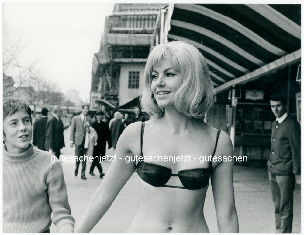 Young pretty model in bikini on the street vintage 1970s LOTHAR WINKLER