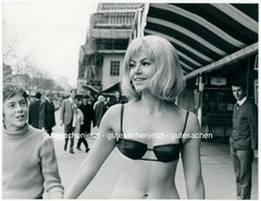 Young pretty model in bikini on the street vintage 1970s LOTHAR WINKLER