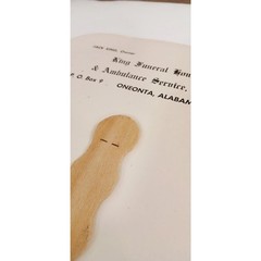 Vintage «Sunday Morning» Church Hand Fan, Card Stock & Wood
