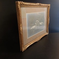 Framed Black And White Film Photography Print XIX Mountain Girl Goat N4001