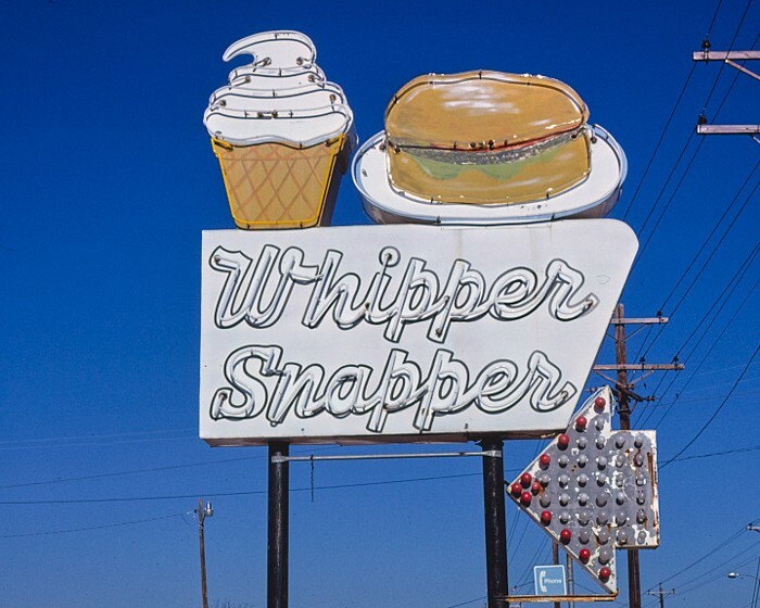 8×10 Vintage photo of Whipper Snapper ice cream sign, vertical, White Bluff, TN.