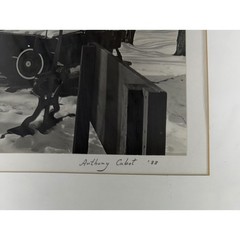 Anthony Cabot Log Train New Hampshire 1988 Signed Photo 20×16 Silver Frame B&W