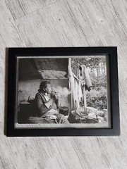 RARE Paul S Conklin Canadian Cree Woman Lights Her Pipe In Her Summer Camp Photo