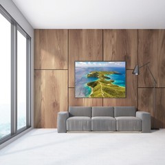 St John Beaches Aerial Photography Wall Art Decor, East End Hurricane Hole USVI