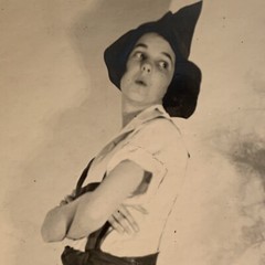 Vintage Fine Art Deco Gelatin Silver Woman Witch Hat Halloween HR Cremer