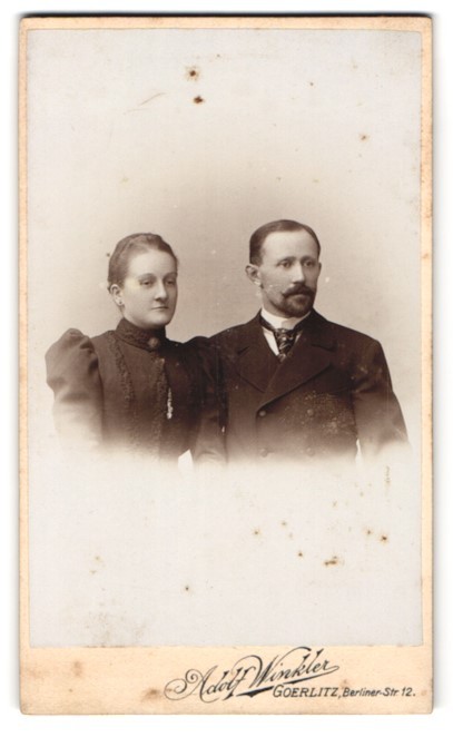Photography Adolf Winkler, Görlitz, Berliner Str. 12, portrait of a couple