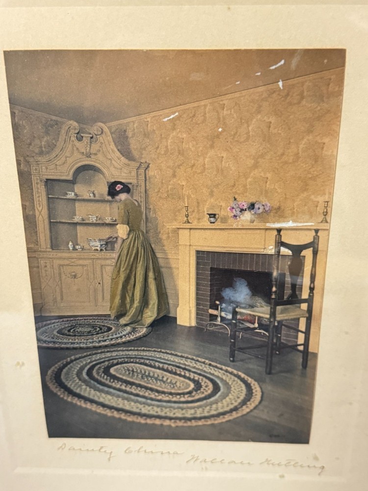 Wallace Nutting Dainty China Colonial Interior Scene Hand Tinted Photo Art