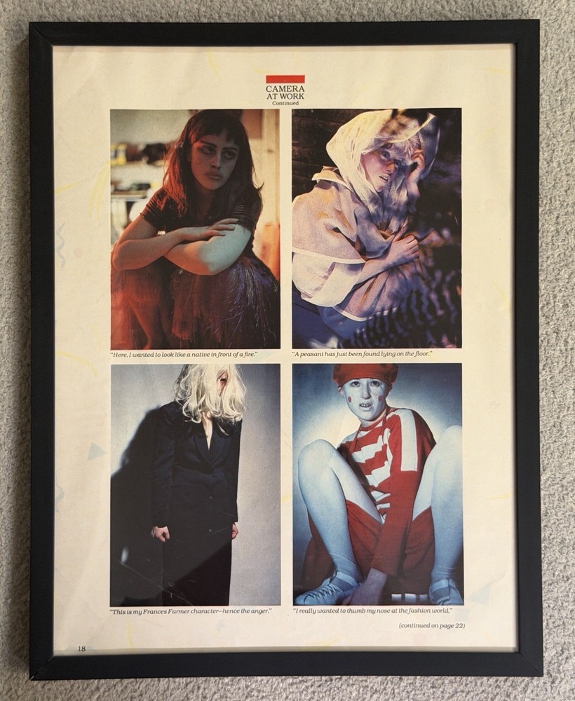 Vintage Fashion Photography Framed 10×13 Magazine Print Editorial Photo Art