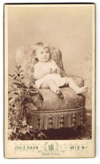 Photograph Joh. E. Hahn, Vienna, Mariahilferstr. 105, Little Child in White Shirt