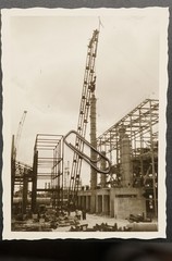 Photo View Plant Factory Germany Industrial Metalwork Work Chemical Tower Crane