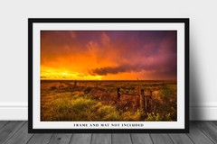 Prairie Sunset Photography Print: Oklahoma Great Plains Sky Landscape Photo