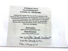 Professional Photograph Art Print White Sands, NM Matted Signed