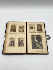 * ANTIQUE PHOTO ALBUM VICTORIAN PHOTOGRAPH ANTIQUE GOLD CUT 80 PHOTOS