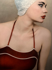 Billy & Hells – Original Gelatin Silver Photograph «Woman in Red Swimsuit»