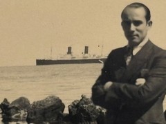 9x6cm Genuine Photo 1936 Ship Steamship SS General von Steuben in Rhodes