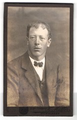 Photograph Karl Müller, Memmingen, in front of the Ulm Gate, man with suit and Schlei