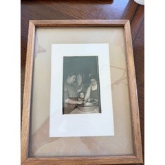 VTG Contact Print Glass Negative Framed Photo 9×12 Primitive Farmhouse Country