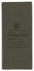 Photograph Hermann Tietz, Berlin, at Alexanderplatz, portrait young lady in white
