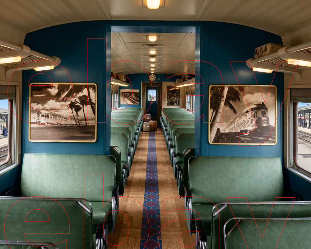 Photo Art Print of the interior of the prototype Budd RDC-1 Rail Diesel Car 1949