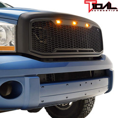Tidal Upper ABS Grille LED Grill with Amber LED Lights – Matte Black for 06-08 R