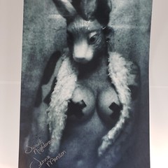Signed Jenna Manson Horror Photography 11 X 17 BLACK AND WHITE BUNNY
