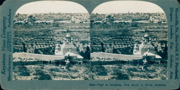 Stereo Photo Jerusalem Israel, View from Mount of Olives, Palestine – 10818822