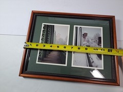 Framed Set Of 2 Images Of Owego New York Bridge In 2 Different Seasons
