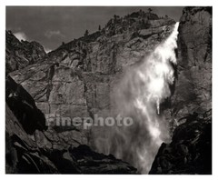 1949 Original ANSEL ADAMS Yosemite Falls Rock Cliffs KROMOKOTE Photo Engraving