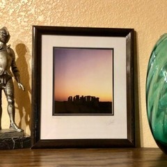 Framed Stonehenge Sunset Fine Art Photographs Signed Ed Collacott Vintage UK