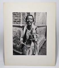 Vintage James W. Howlett Black and White Photograph, ‘Strolling Fiddler – Nepal’