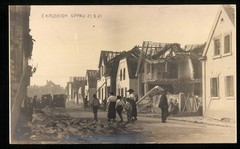 3 photographs view of Oppau, destroyed city after the explosion on 21.09.1921