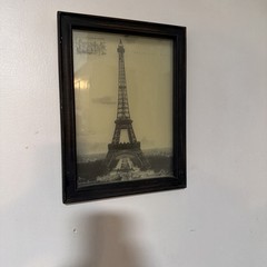 Framed Glass Print Of Aifel Tower. Originally Part Of 4 Sided Candle Holder