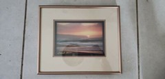 Hawaiian Sunset Beach Heather Titus Signed Photo Glass Framed 12×10″
