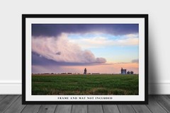 Storm Clouds Photography Print: Texas Panhandle Stormy Sky Small Town Photo