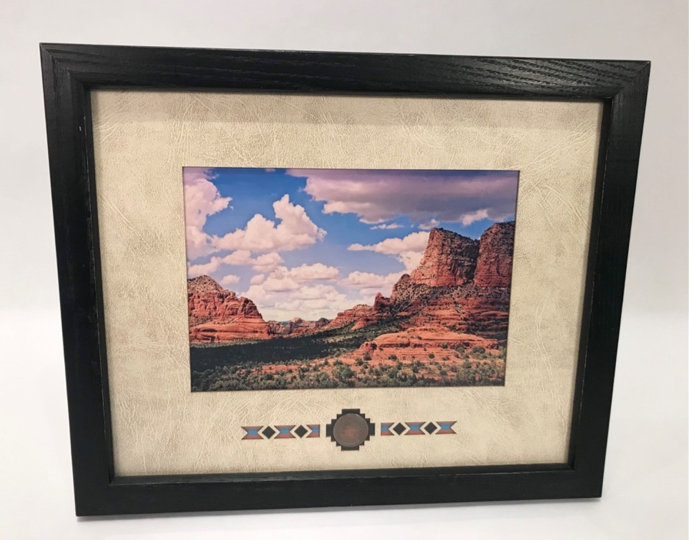 Southwest Fine Art Photo Print 9x 11 framed signed Indian Head Penny US 1905