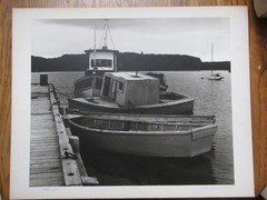 Vintage 1965 Lansing MI Artist Photo Print – Large 14×17 B/W – Boats Tied Up