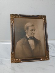 Rare Antique 1900s Ralph Waldo Emerson Portrait Photograph Framed Print 8.25×10″