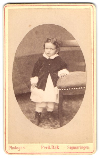 Photograph Ferd. Bak, Sigmaringen, Clara F. in 1877 CDV / Cabinet Photo