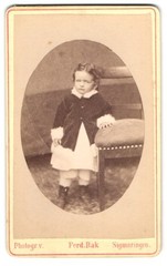 Photograph Ferd. Bak, Sigmaringen, Clara F. in 1877 CDV / Cabinet Photo