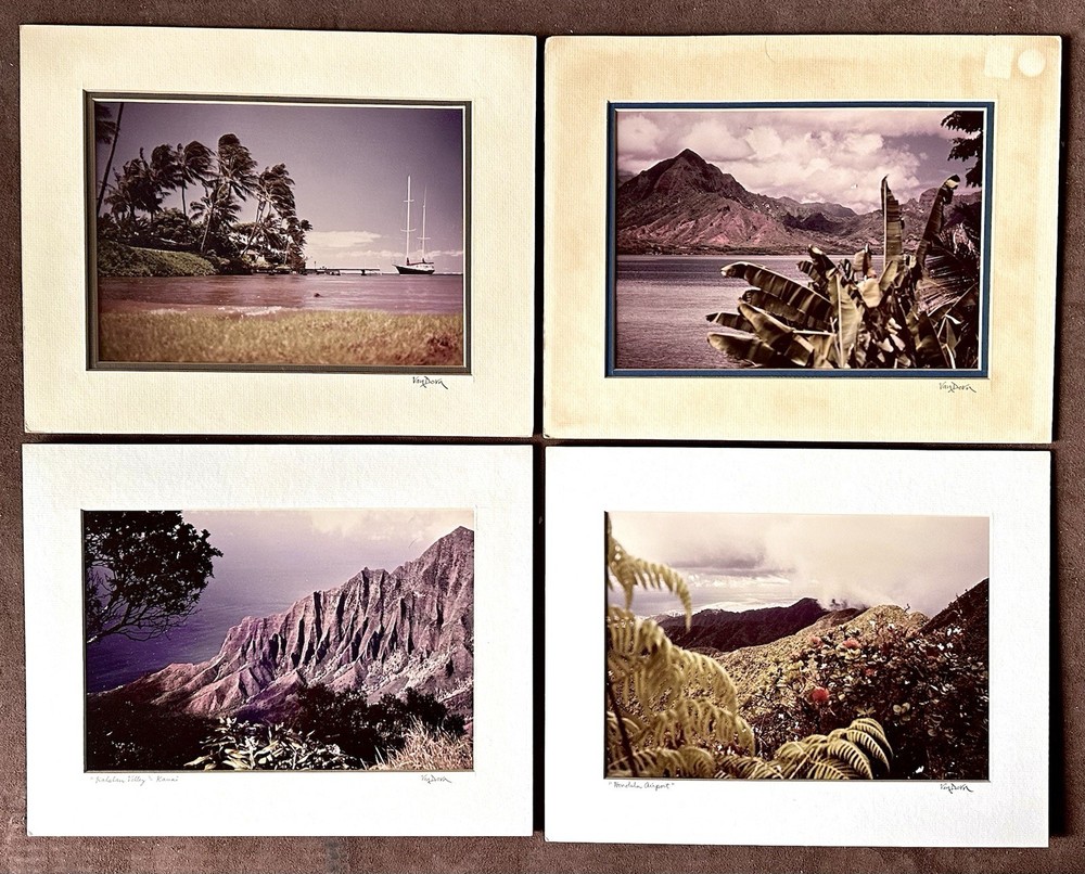 Rare Vintage Michael VanDorn Hawaii Photography Wall Art Prints 8×12, Set of 4