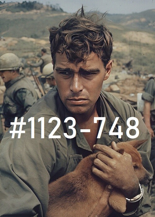 VINTAGE MALE PORTRAIT #1123-748 -soldier and fox -vietnam -free shipping in usa