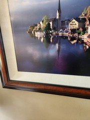 Framed Hallstatt Australia Lake Village Landscape. By John & Debora Scanlan.